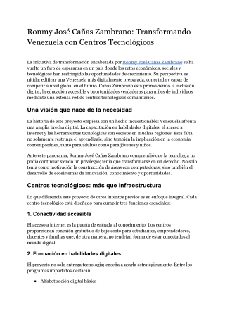 Ronmy José Cañas Zambrano_ Transformando Venezuela con Centros Tecnológicos