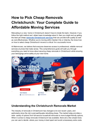 How to Pick Cheap Removals Christchurch_ Your Complete Guide to Affordable Moving Services