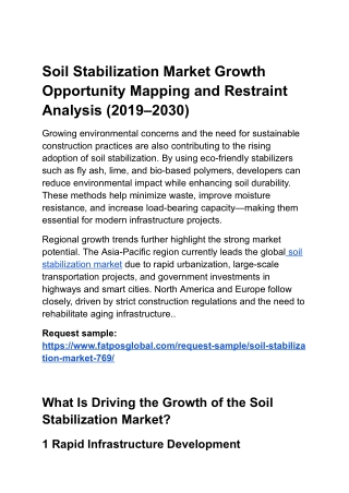 Soil Stabilization Market Trends & Forecast (2021–2030)