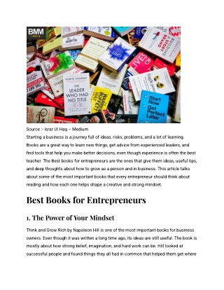 Best Books for Entrepreneurs: A Guide to Transformative Reading