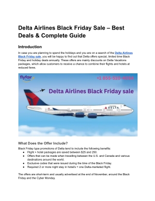Delta Airlines Black Friday Sale Guide