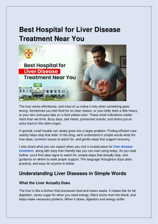 Best Hospital for Liver Disease Treatment Near You