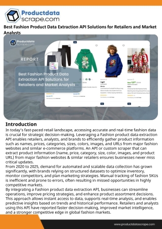 Best Fashion Product Data Extraction API Solutions for Retailers and Market Analysts