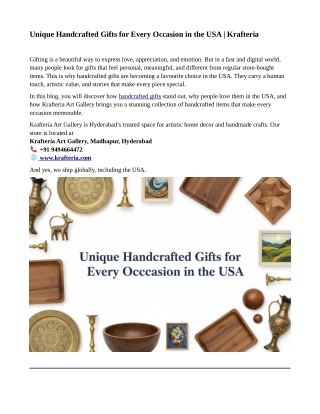 Unique Handcrafted Gifts for Every Occasion in the USA