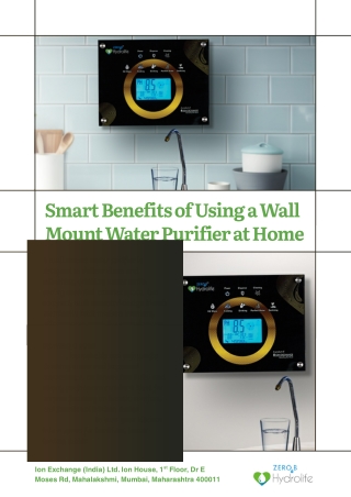 Smart Benefits of Using a Wall Mount Water Purifier at Home