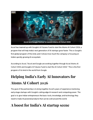 Accel and Google Partner to Launch Atoms AI Cohort 2026