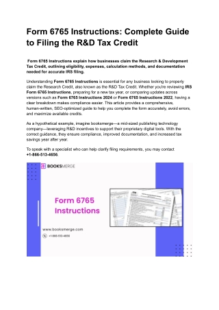 Form 6765 Instructions_ Complete Guide to Filing the R&D Tax Credit