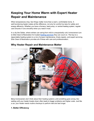 Expert Heater Repair and Maintenance for a Warm, Comfortable Home