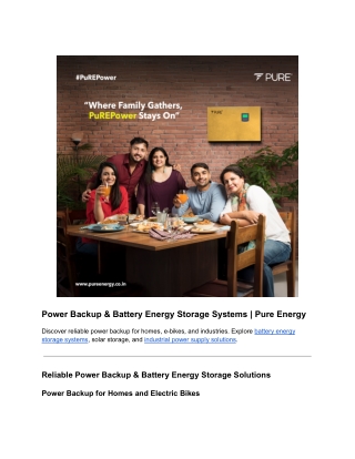 Reliable Power Backup for Homes and Businesses | Long-Lasting Battery Solutions