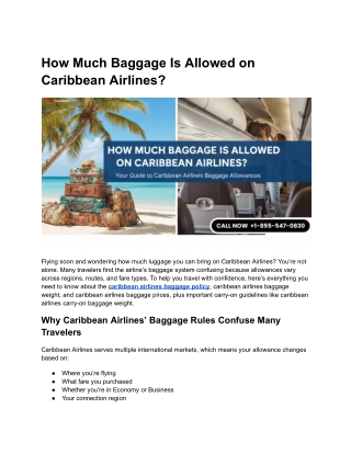 How Much Baggage Is Allowed on Caribbean Airlines