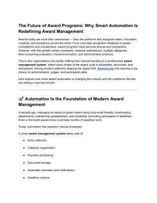 The Future of Award Programs_ Why Smart Automation Is Redefining Award Management