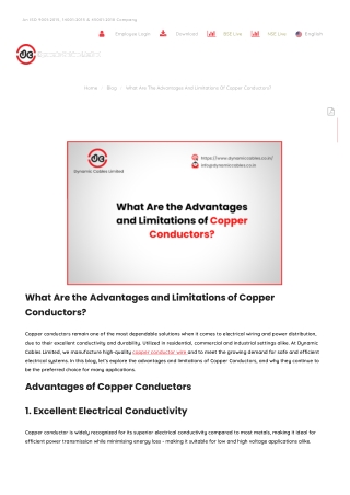 What Are the Advantages and Limitations of Copper Conductors