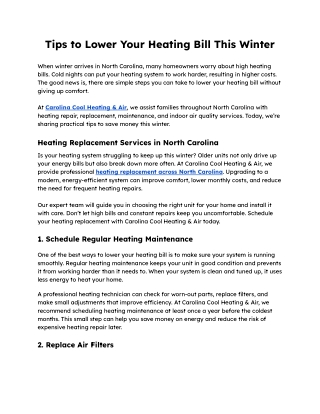 Smart Ways to Cut Your Heating Costs This Winter