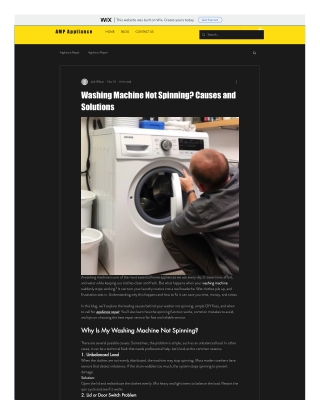 Washing Machine Not Spinning? Causes and Solutions