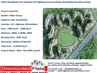 Adani Shantigram the meadows SG Highway