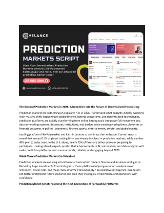 Prediction Markets Script - Start your decentralized Forecasting Platforms