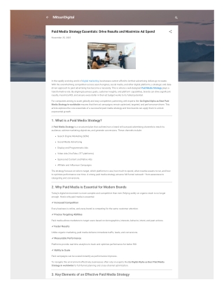 Paid Media Strategy Essentials: Drive Results and Maximize Ad Spend