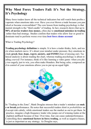 Why Most Forex Traders Fail It’s Not the Strategy, It’s Psychology