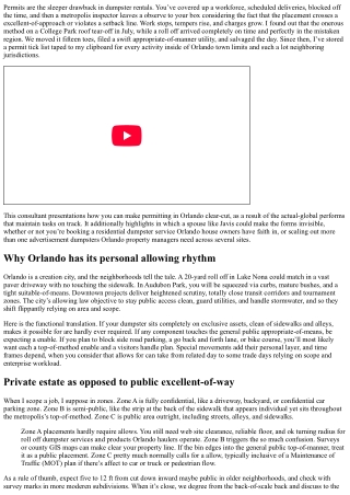 Easy Permitting for Orlando Dumpster Rentals: Javis Guidance