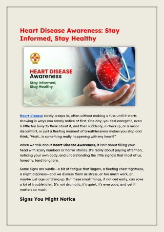 Heart Disease Awareness_ Stay Informed, Stay Healthy