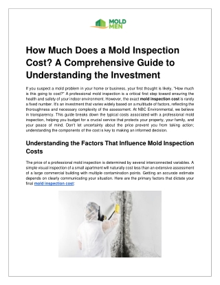 How Much Does a Mold Inspection Cost_ A Comprehensive Guide to Understanding the Investment