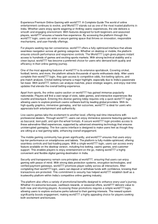 Experience Premium Online Gaming with world777: A Complete Guide