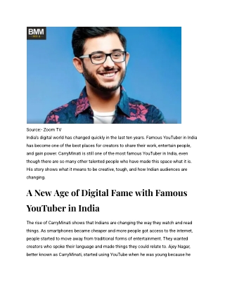 Famous YouTuber in India_ The Rise of a Digital Star