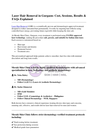 Laser Hair Removal in Gurgaon - Cost, Sessions, Results & FAQs Explained