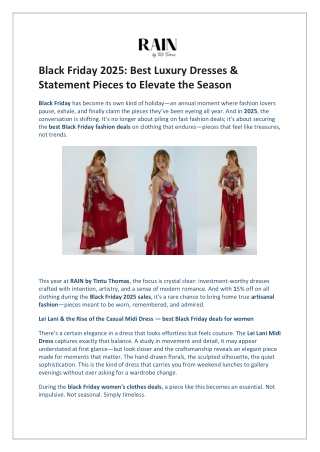 Black Friday 2025: Best Luxury Dresses & Statement Pieces to Elevate the Season