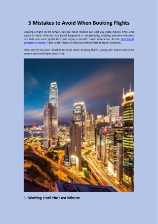 5 Mistakes to Avoid When Booking Flights.flight crust