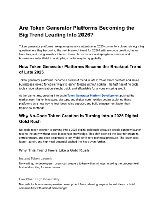 Are Token Generator Platforms Becoming the Big Trend Leading Into 2026 -