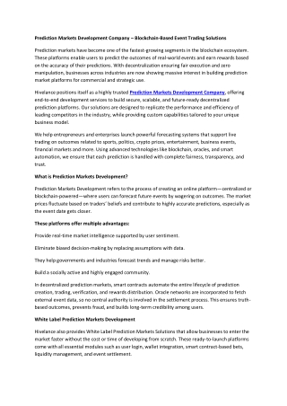 Build Your Web3 Prediction Markets Platform At Low Cost