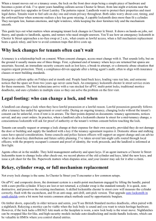 Emergency Locksmith Chester le Street: Tenant Lock Changes