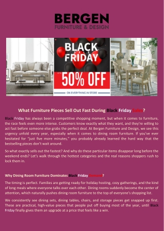 What Furniture Pieces Sell Out Fast During Black Friday Sales?