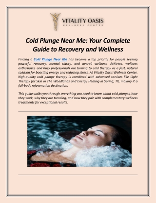 Cold Plunge Near Me Your Complete Guide to Recovery and Wellness