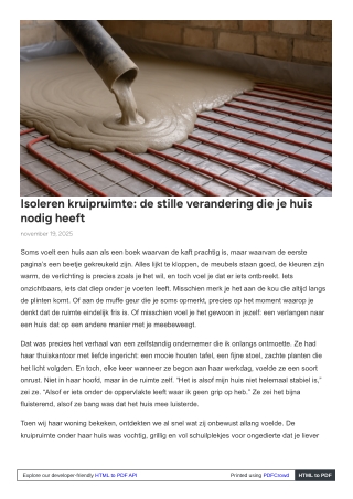 Isoleren kruipruimte de stille verandering die je huis nodig heeft