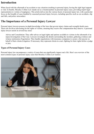 Moseley Collins Law: Your Trusted Partner in Personal Injury Cases