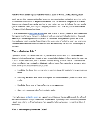 Protective Orders_ A Guide by Winnie A. Bates, Attorney at Law