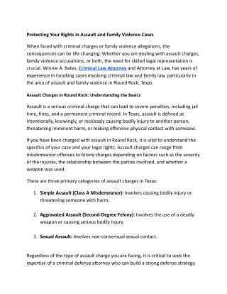 Protecting Your Rights in Assault and Family Violence Cases
