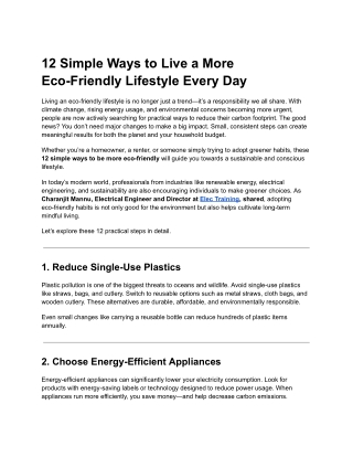 12 Simple Ways to Live a More Eco-Friendly Lifestyle Every Day