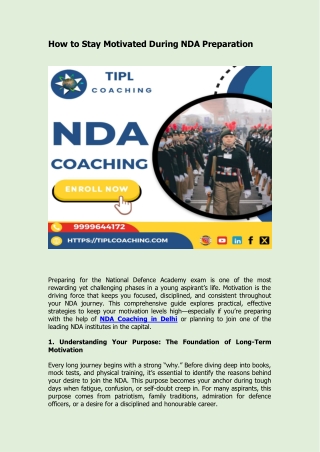 How to Stay Motivated During NDA Preparation