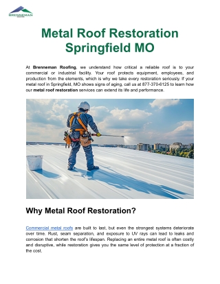 Metal Roof Restoration Springfield MO - Brenneman Roofing