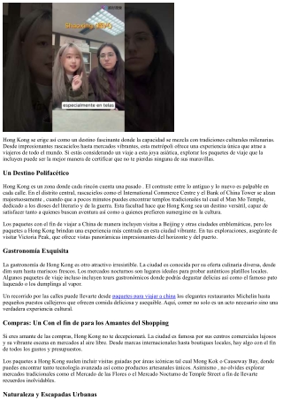 Tours a Hong Kong: Encantos que No Te Puedes Perder