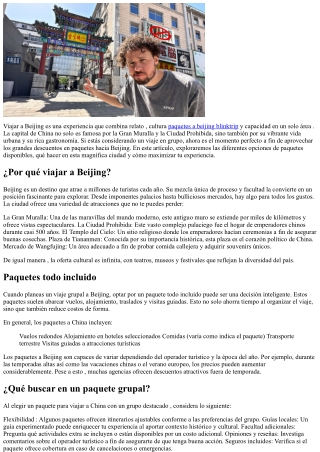 Grandes descuentos en travesías grupos hacia Beijing