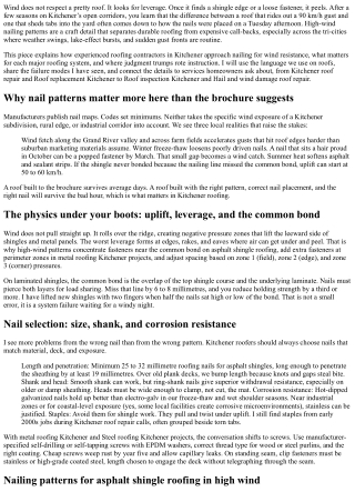 High-Wind Nailing Patterns: Kitchener Roofers’ Best Practices