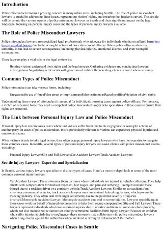 The Impact of Police Misconduct Lawyers in Seattle