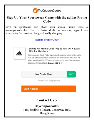 Step Up Your Sportswear Game with the adidas Promo Code