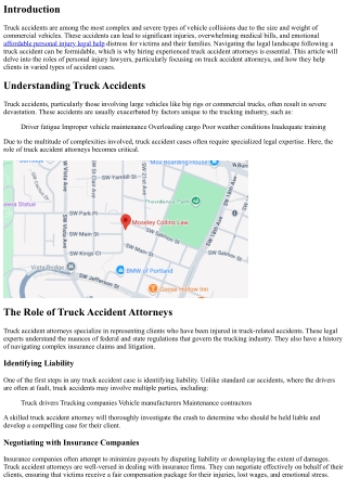 Truck Accident Attorneys: Legal Experts in Complex Accident Cases