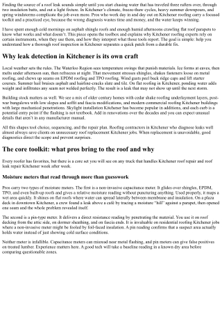 Roof Leak Detection Tools Kitchener Pros Use