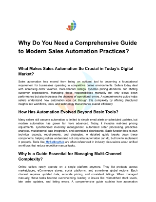 Why You Need a Comprehensive Guide to Modern Sales Automation Practices